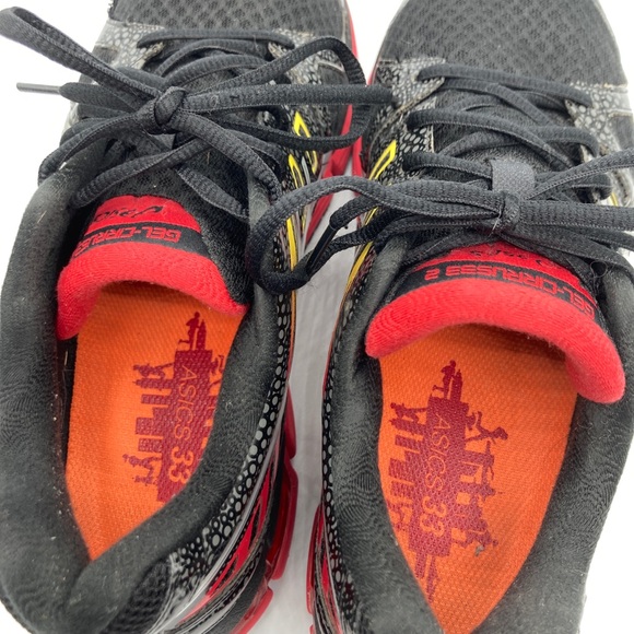 Asics Gel Cirrus33-2 Black / Lightning / Fire T314N Running Shoes Men 9 - Picture 9 of 12